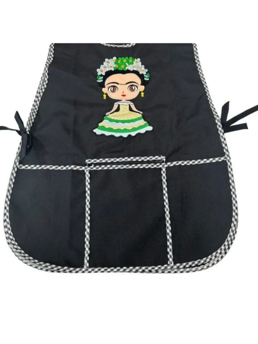 Apron Women Classic Embroidered Mexican Artisan Frida Embroidered One Size -NEW